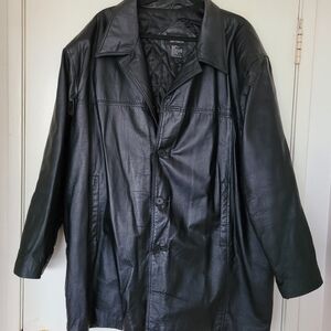 Haband Executive Division Men's Black Genuine Leather Jacket